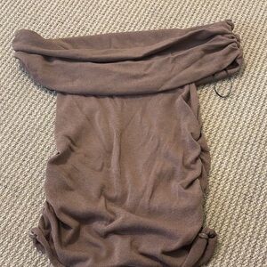 NWOT Draped Cap Sleeve Elegant Brown Women's Blouse